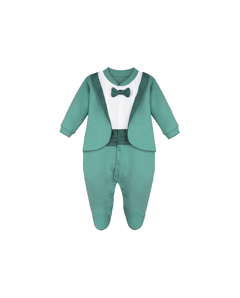 Baby Boy Footie Tuxedo Outfit with Bow Tie for Christmas Holidays - The Perfect Gentleman Look