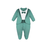 Baby Boy Footie Tuxedo Outfit with Bow Tie for Christmas Holidays - The Perfect Gentleman Look