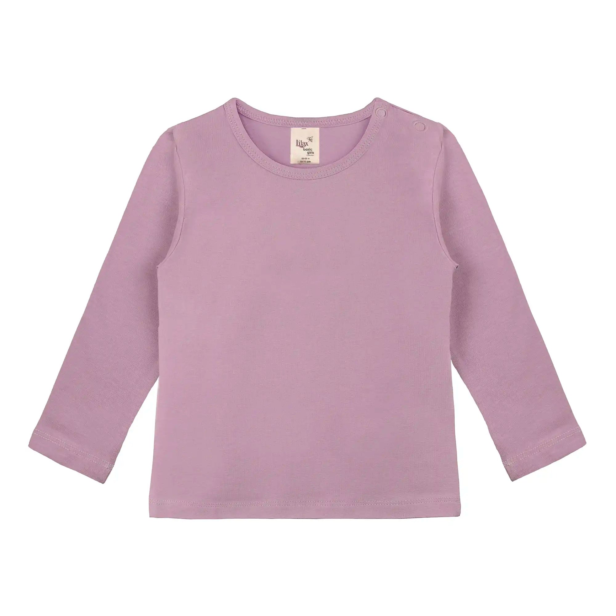 Baby Girls' Basic Long Sleeve Round Neck T-Shirt
