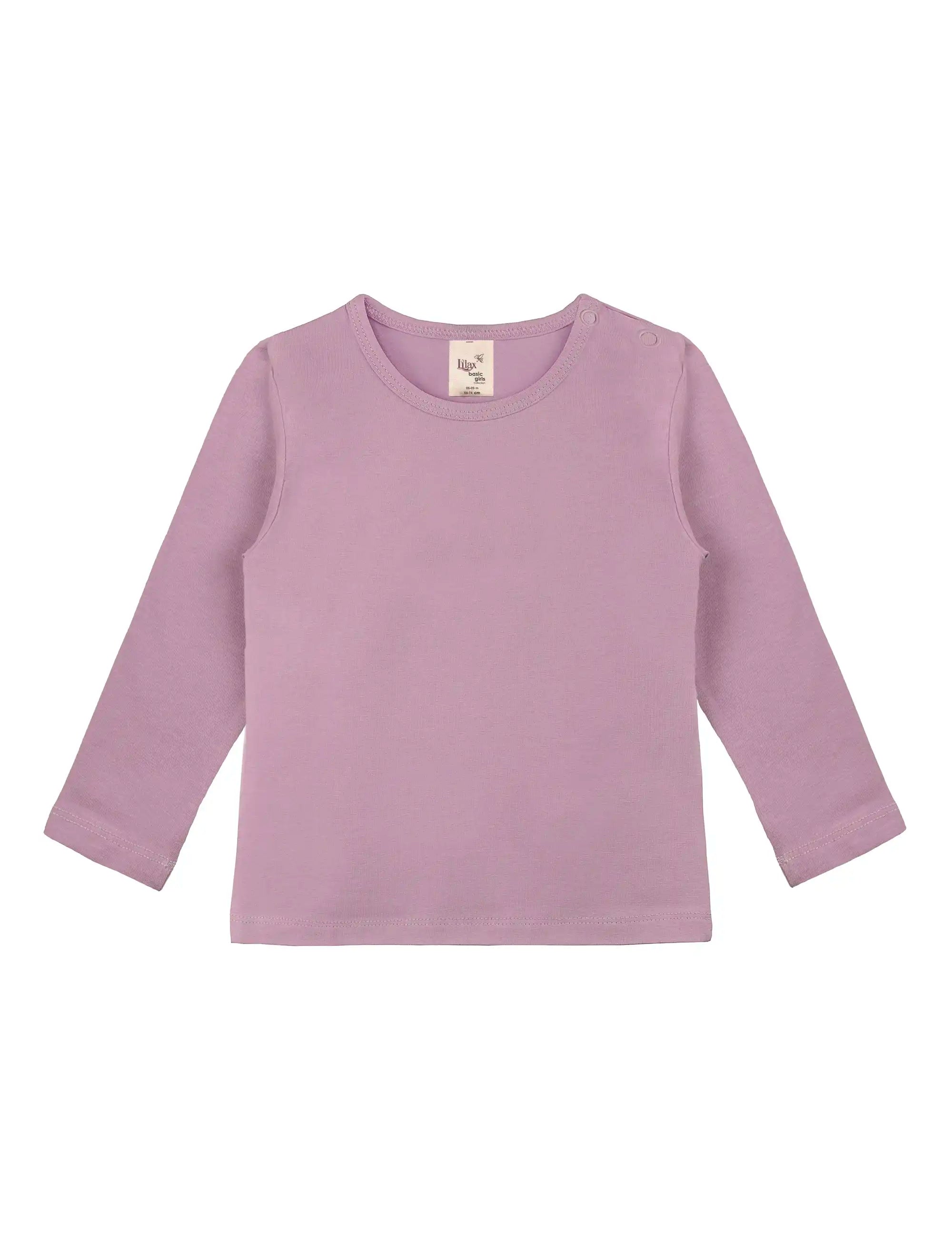 Baby Girls' Basic Long Sleeve Round Neck T-Shirt