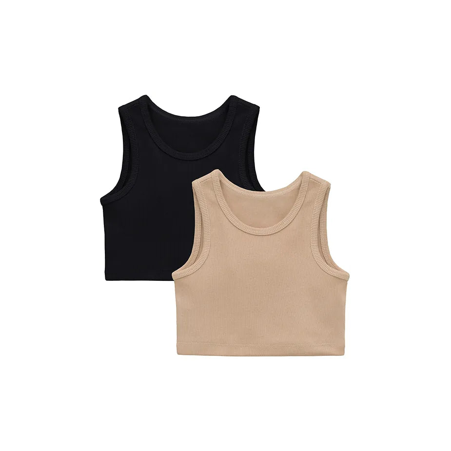 Girls 2-Pack Basic Cropped Tank Top