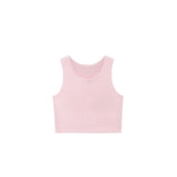 Girls' Double Lined Sleeveless Basic Crop Tank Top