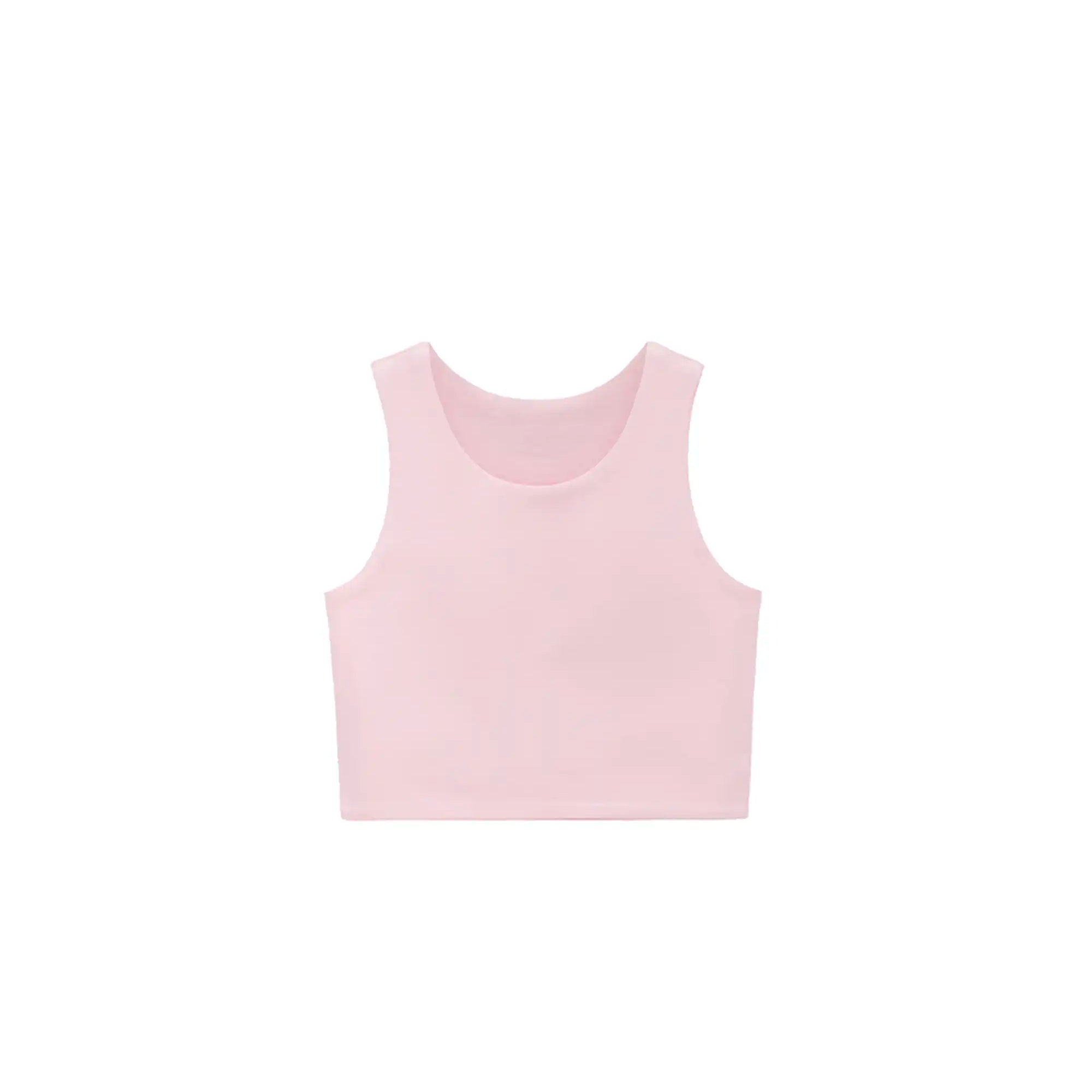 Girls' Double Lined Sleeveless Basic Crop Tank Top