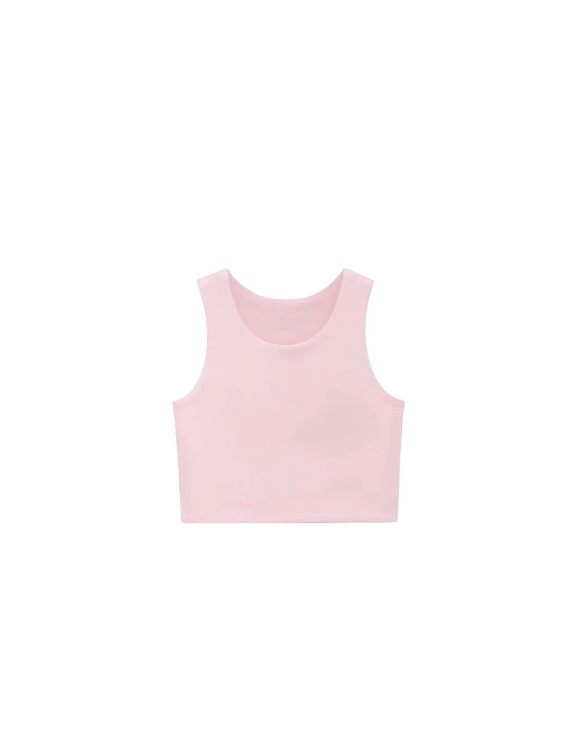Girls' Double Lined Sleeveless Basic Crop Tank Top