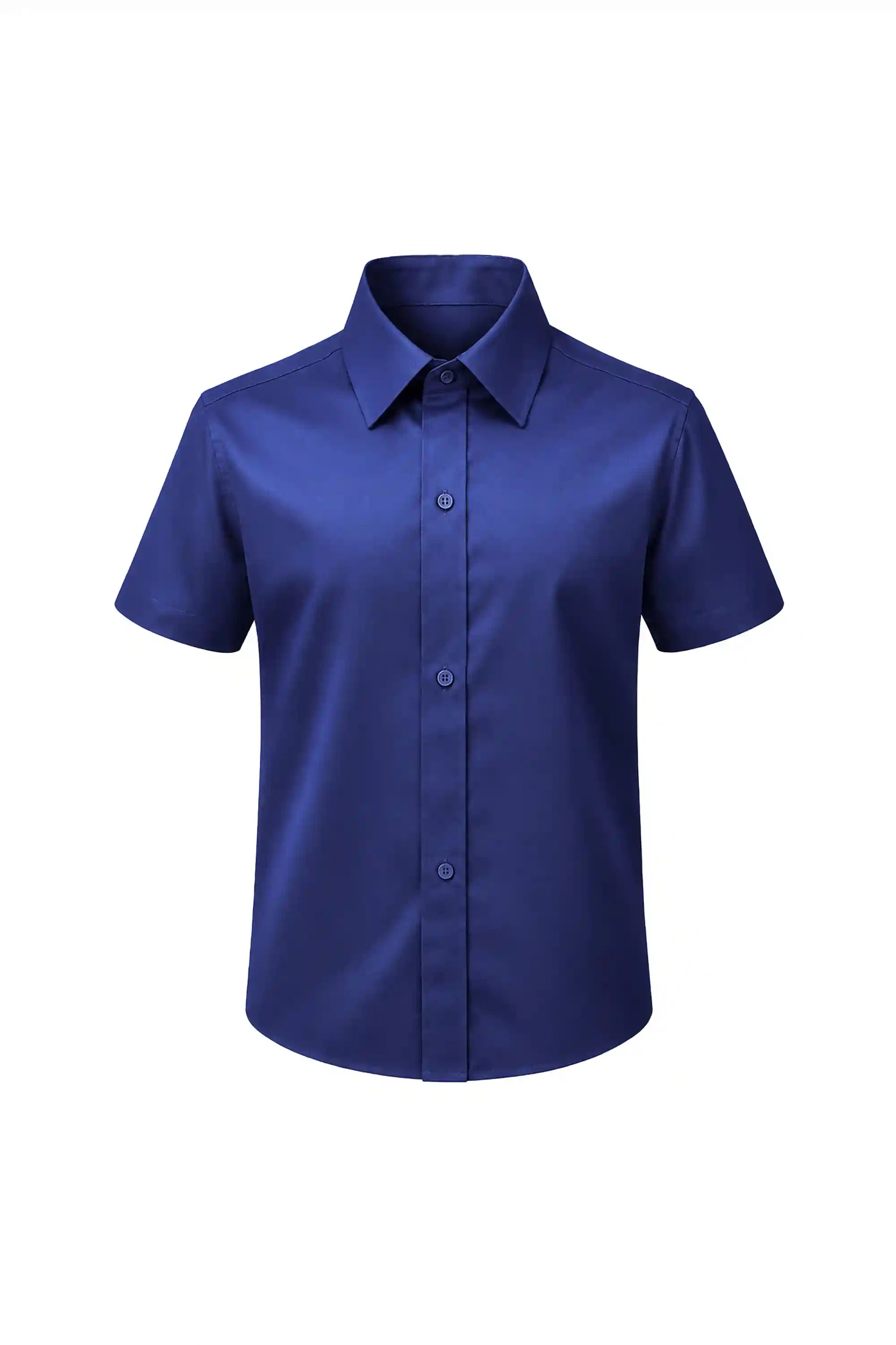 Lilax Boys Classic Short Sleeve Button Down Casual Solid Dress Shirt