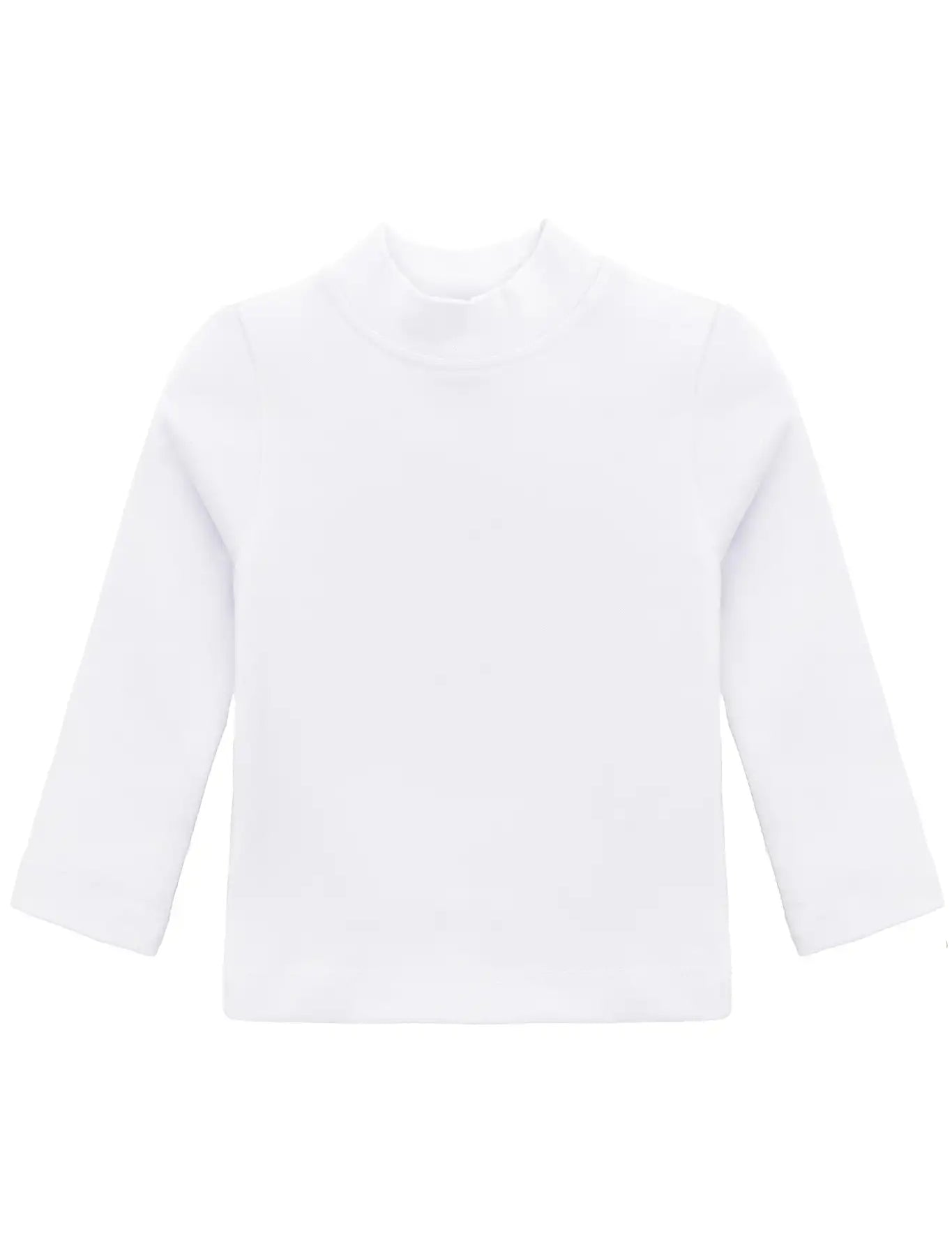 Baby Girls' Basic Long Sleeve Mock Turtleneck Cotton T-Shirt