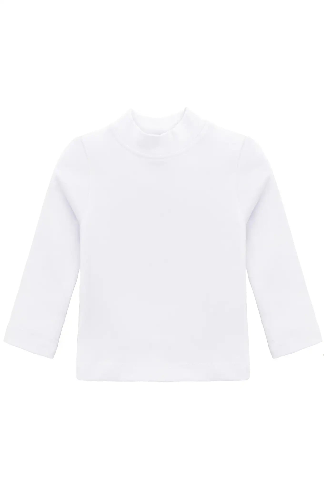 Baby Girls' Basic Long Sleeve Mock Turtleneck Cotton T-Shirt