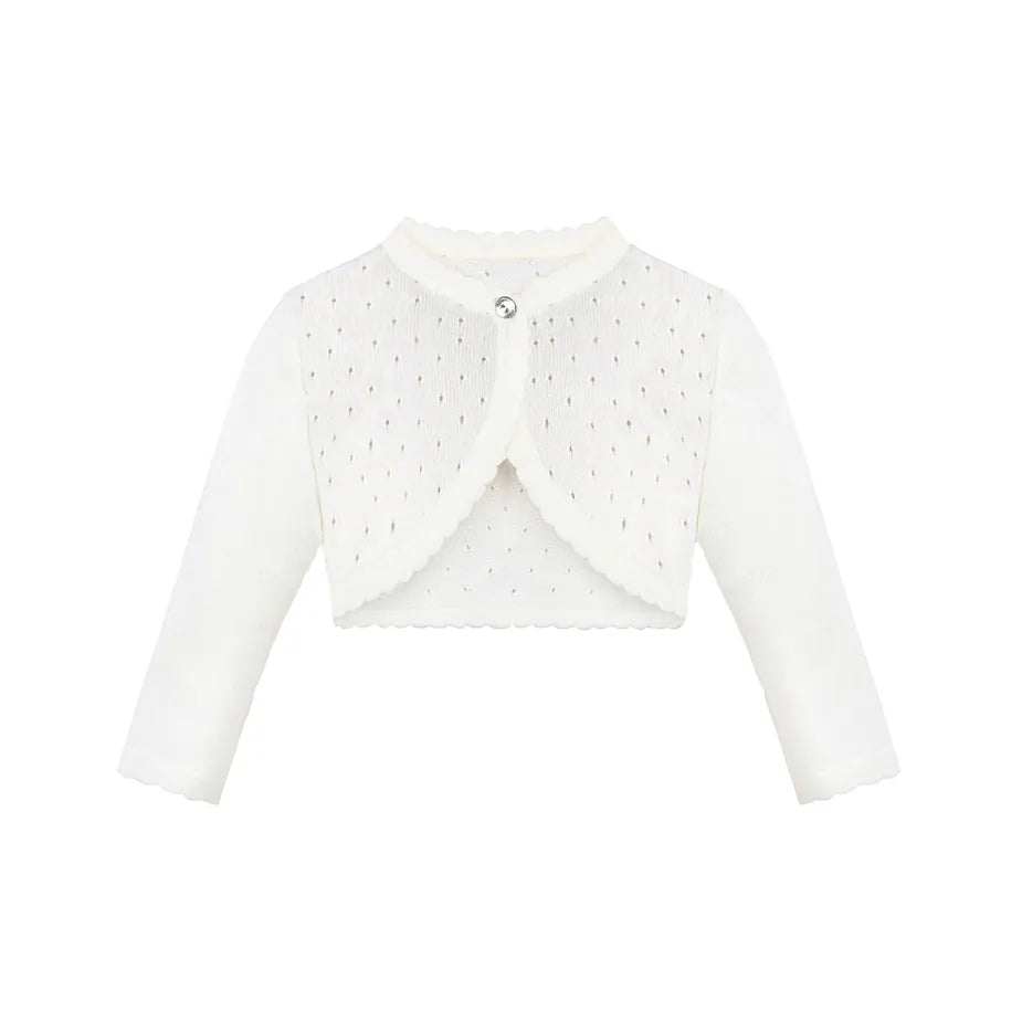 Girls Patterned Knit Bolero Cardigan