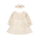Baby Girl Long Sleeve Princess Dress with Headband