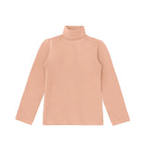 Toddler Cotton Long Sleeve Solid Turtleneck T-Shirt