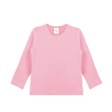 Little Girls Cotton Long Sleeve Basic Crewneck T-Shirt