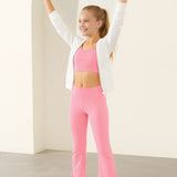Girls Flare Leggings Dance Bottoms High Waisted Bootcut Yoga Pants