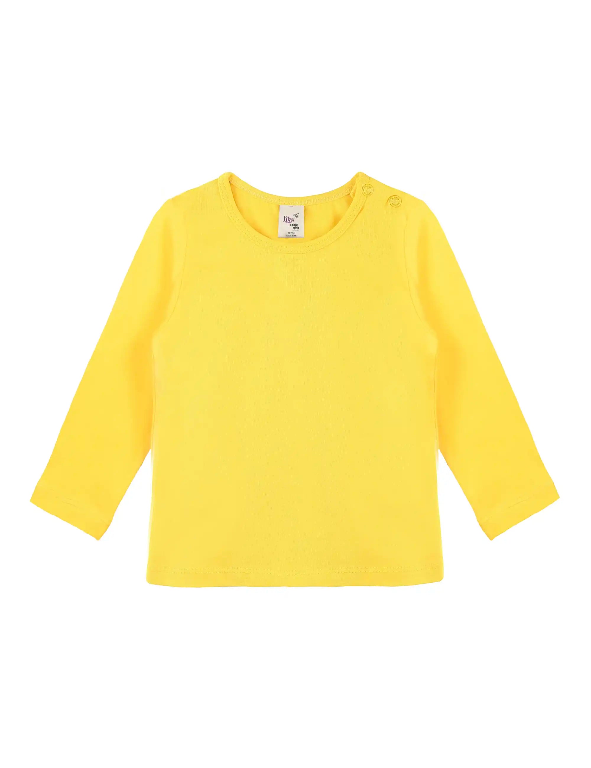 Baby Girls' Basic Long Sleeve Round Neck T-Shirt