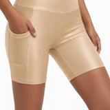 Lilax Girls Athletic Shorts with Pocket High Waisted Biker Shorts for Dance Yoga Gymnastics