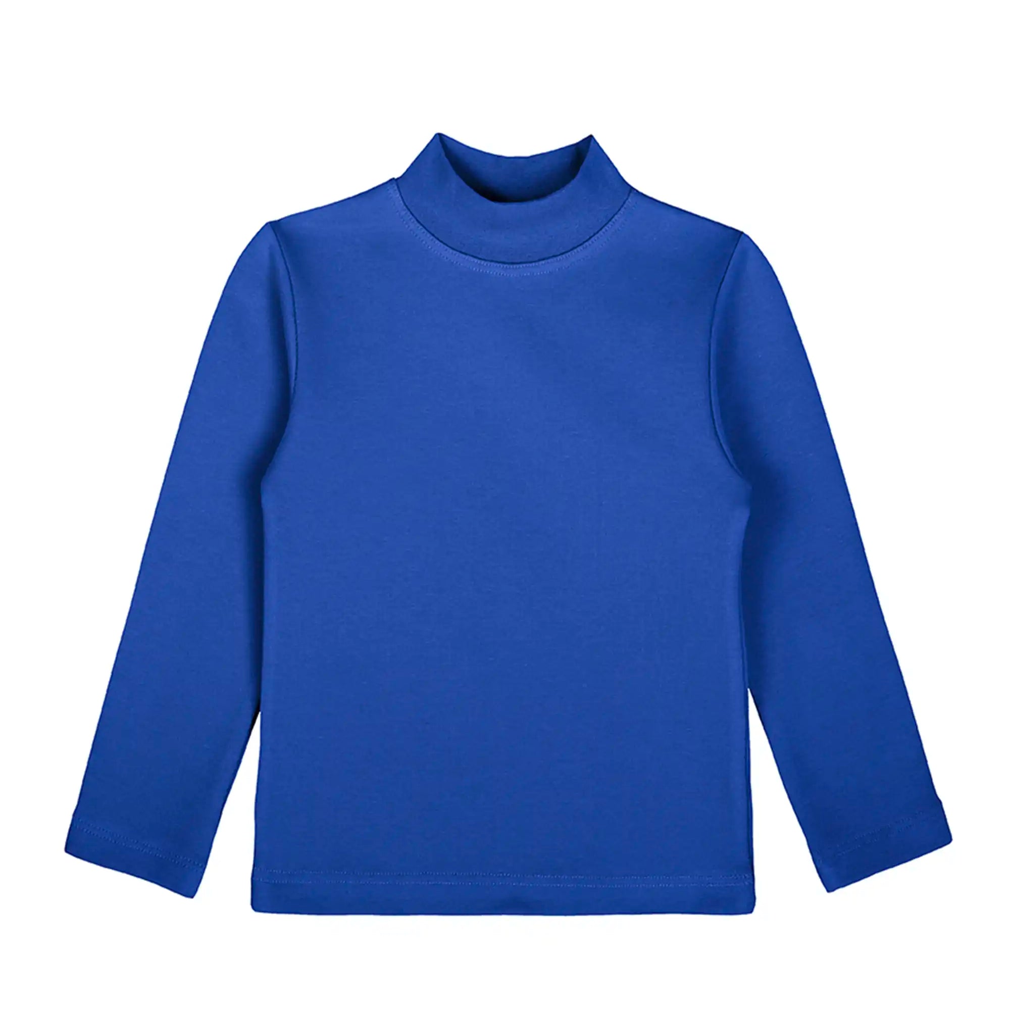 Girls' Basic Mock Turtleneck Long Sleeve Cotton Solid T-Shirt