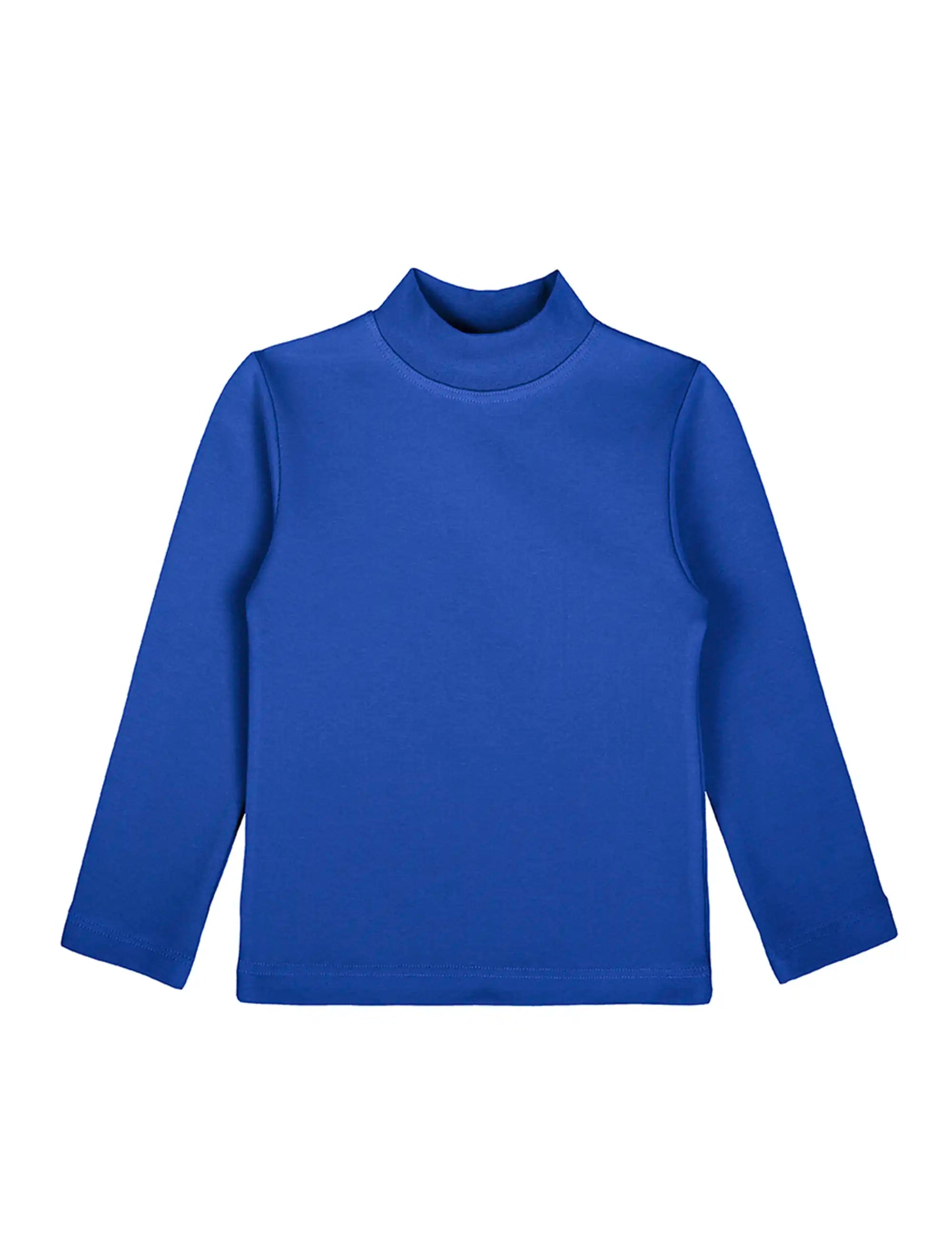 Girls' Basic Mock Turtleneck Long Sleeve Cotton Solid T-Shirt