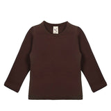 Little Girls Cotton Long Sleeve Basic Crewneck T-Shirt