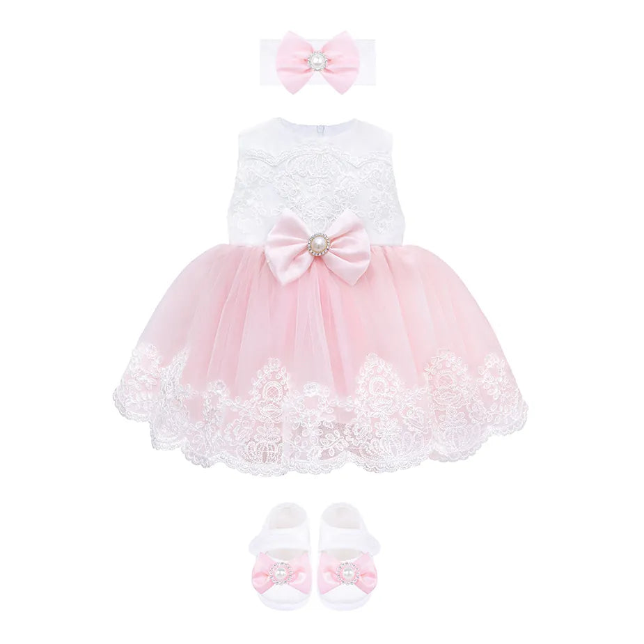 Newborn 6-Piece Lace & Tulle Princess Dress Set