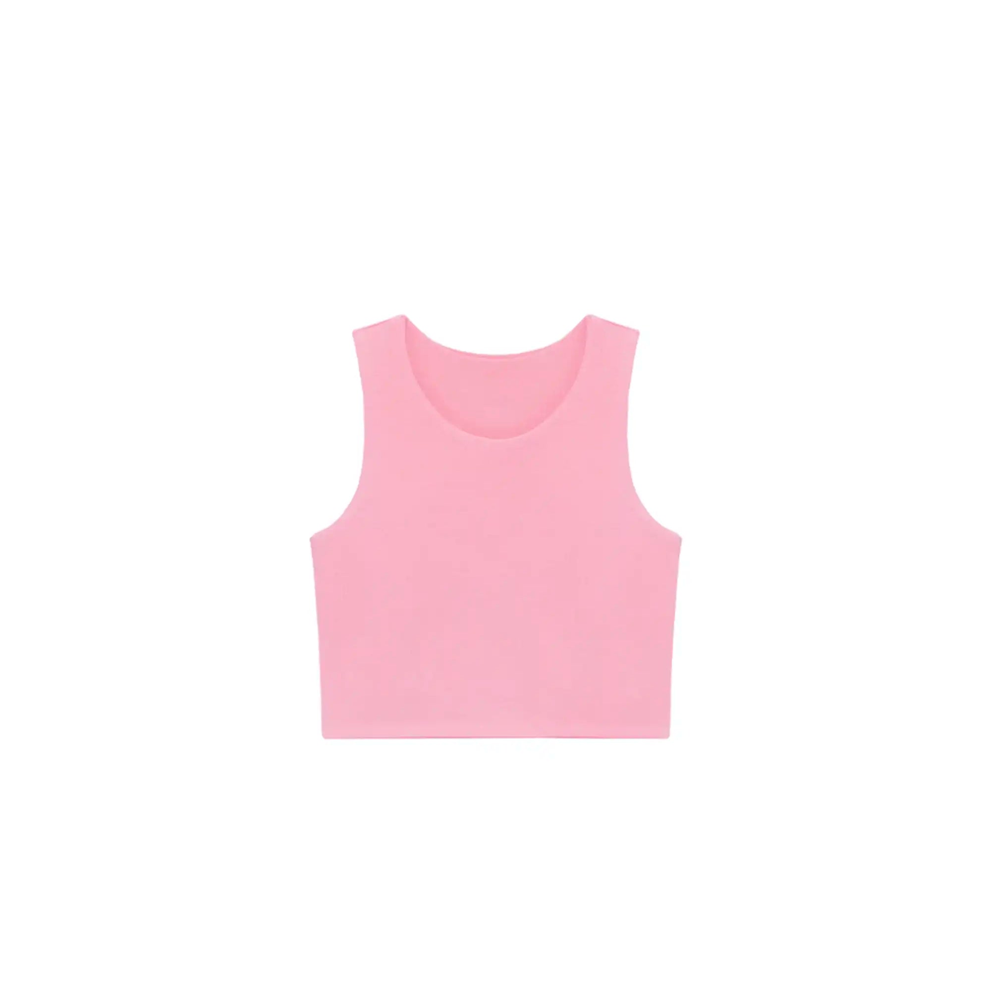 Girls' Double Lined Sleeveless Basic Crop Tank Top