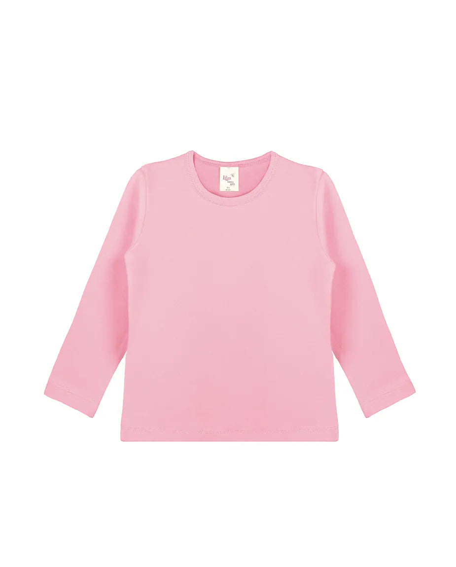 Toddler Cotton Long Sleeve Basic Crewneck T-Shirt