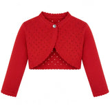 Baby Girls' Long Sleeve Knit One Button Closure Bolero Shrug