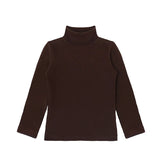 Little Girls Cotton Long Sleeve Basic Turtleneck T-Shirt