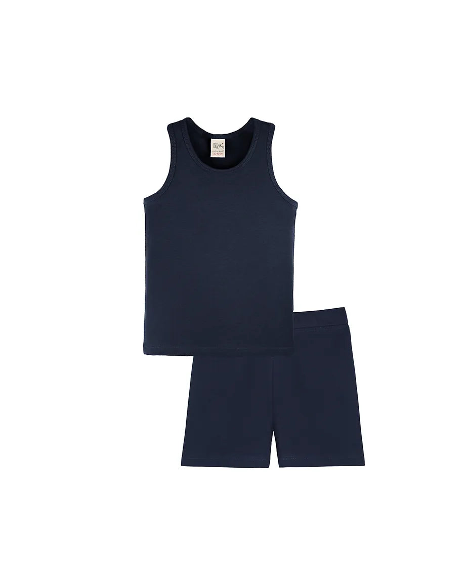 Toddler Cotton Basic Racerback Tank Top & Short Set