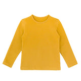 Little Girls Cotton Long Sleeve Basic Crewneck T-Shirt