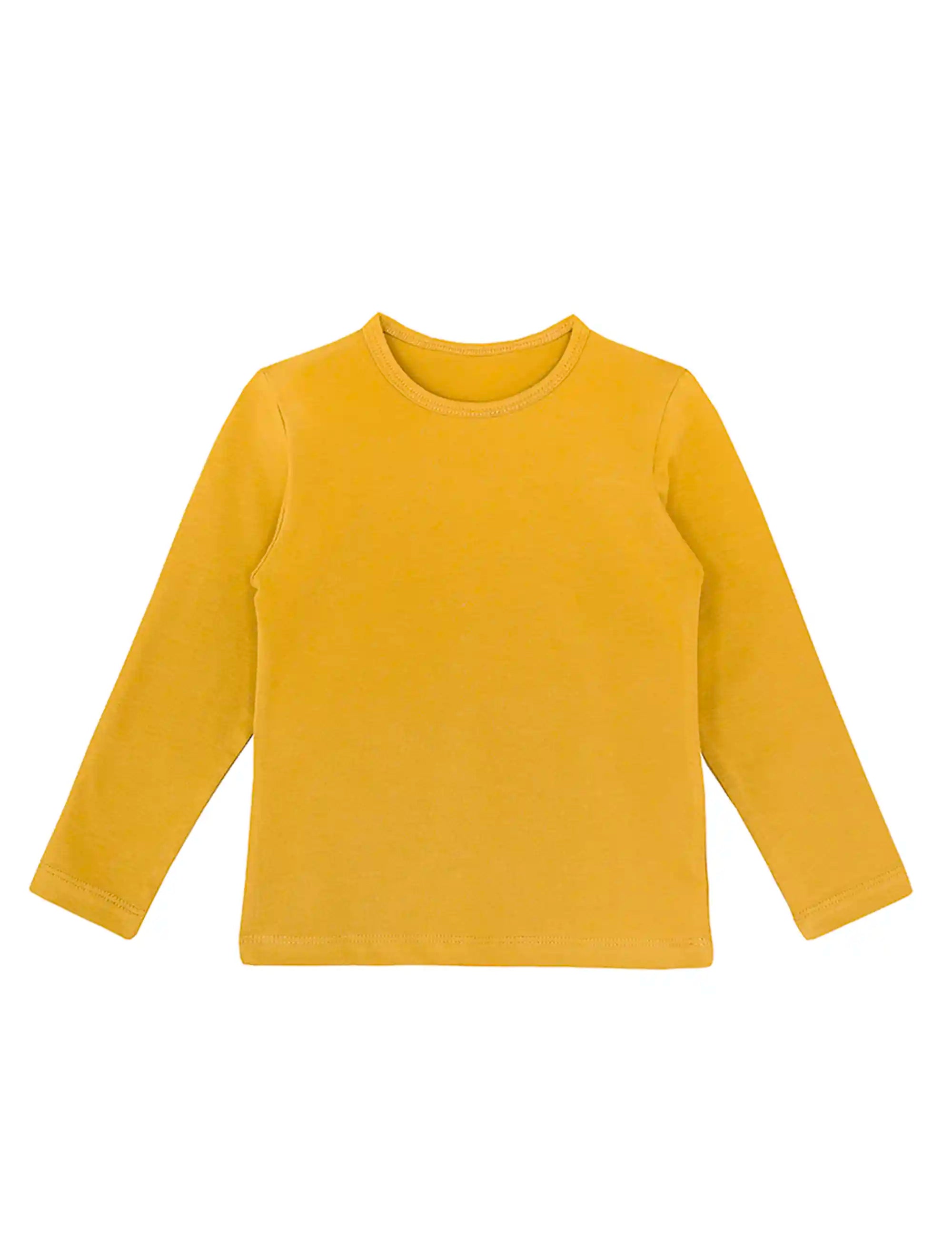 Little Girls Cotton Long Sleeve Basic Crewneck T-Shirt