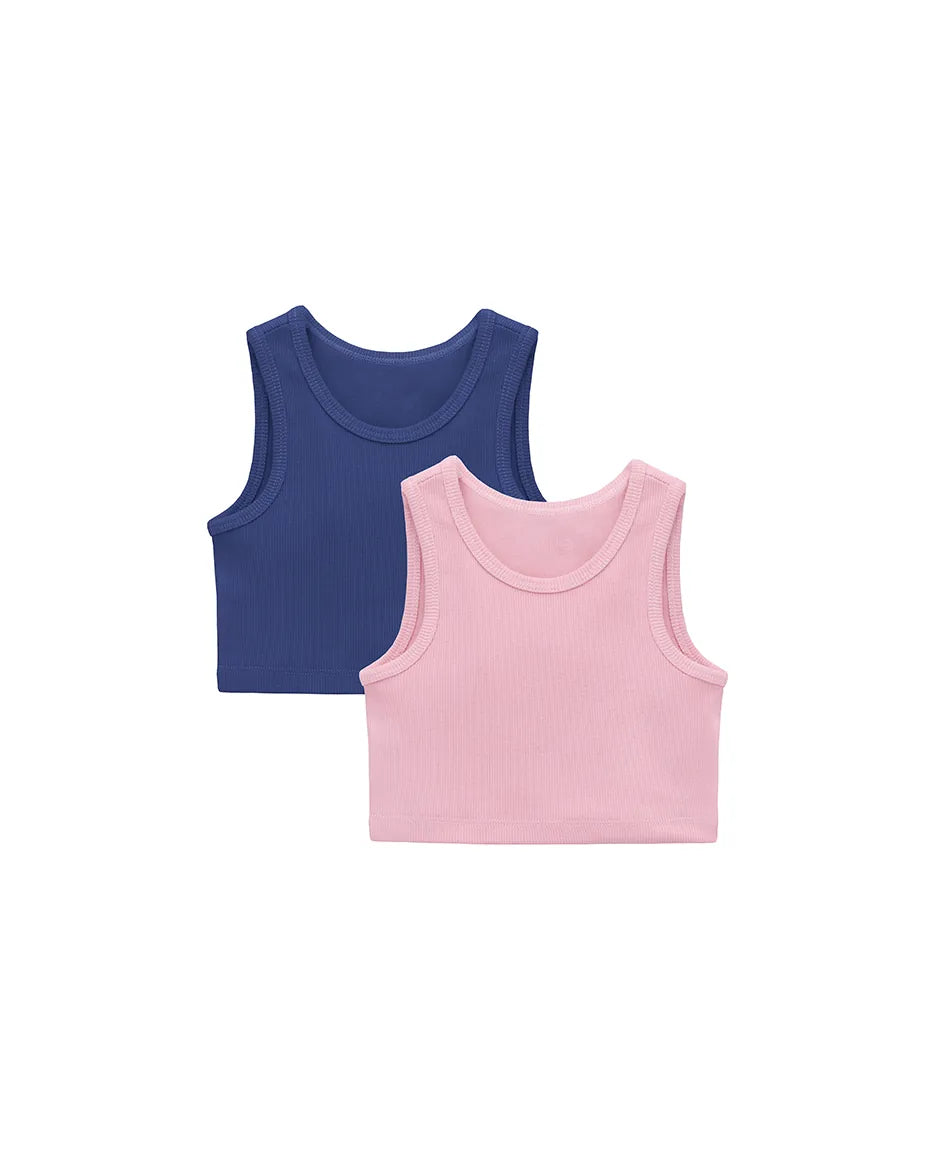 Girls 2-Pack Basic Cropped Tank Top