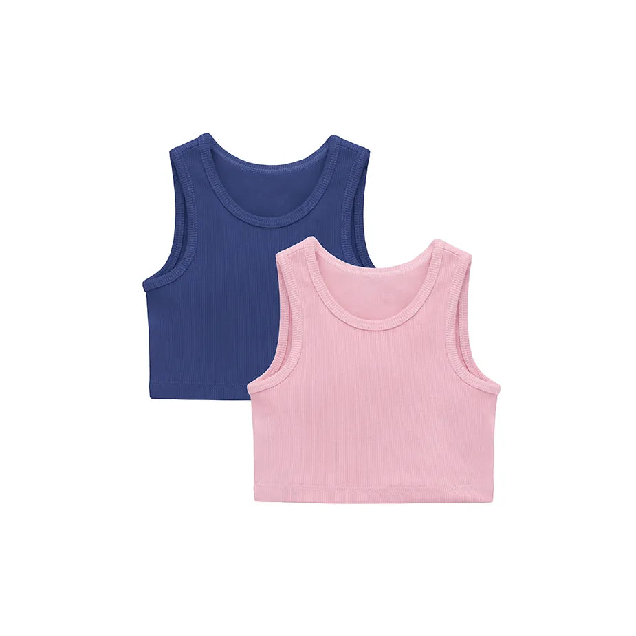 Girls 2-Pack Basic Cropped Tank Top