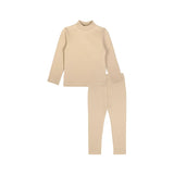 Big Girls Cotton Basic Mock-Neck Shirt & Leggings Set