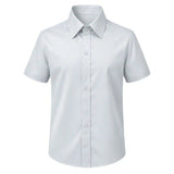 Lilax Boys Classic Short Sleeve Button Down Casual Solid Dress Shirt