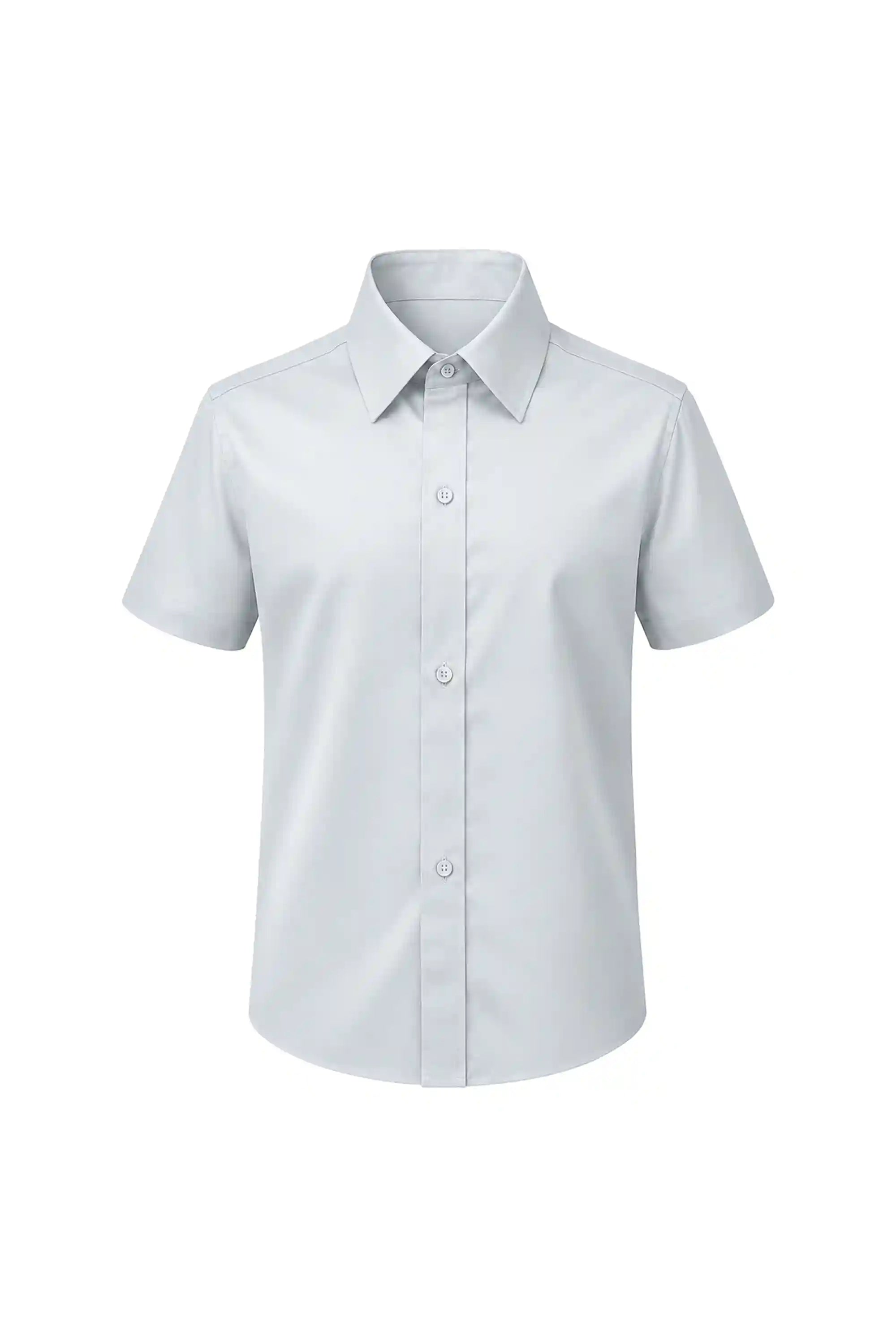 Lilax Boys Classic Short Sleeve Button Down Casual Solid Dress Shirt