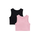 Girls 2-Pack Basic Cropped Tank Top