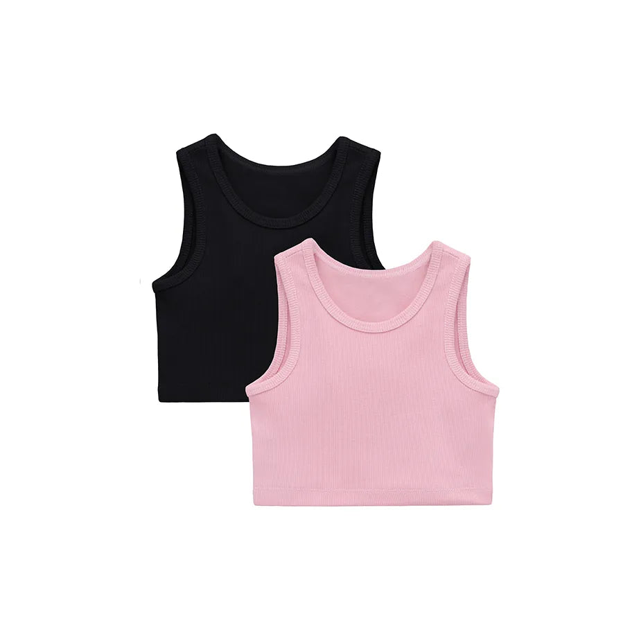 Girls 2-Pack Basic Cropped Tank Top