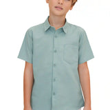 Boys' Button Down Shirt Solid Short Sleeve Classic Solid Oxford Dress Shirt