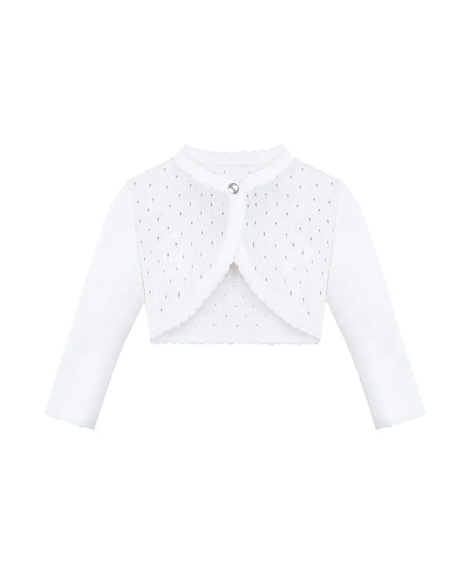 Baby Patterned Knit Bolero Cardigan