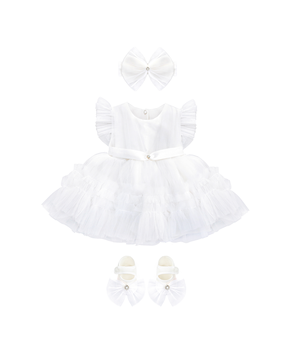 Baby 3-Piece Ruffle Tulle Dress Set