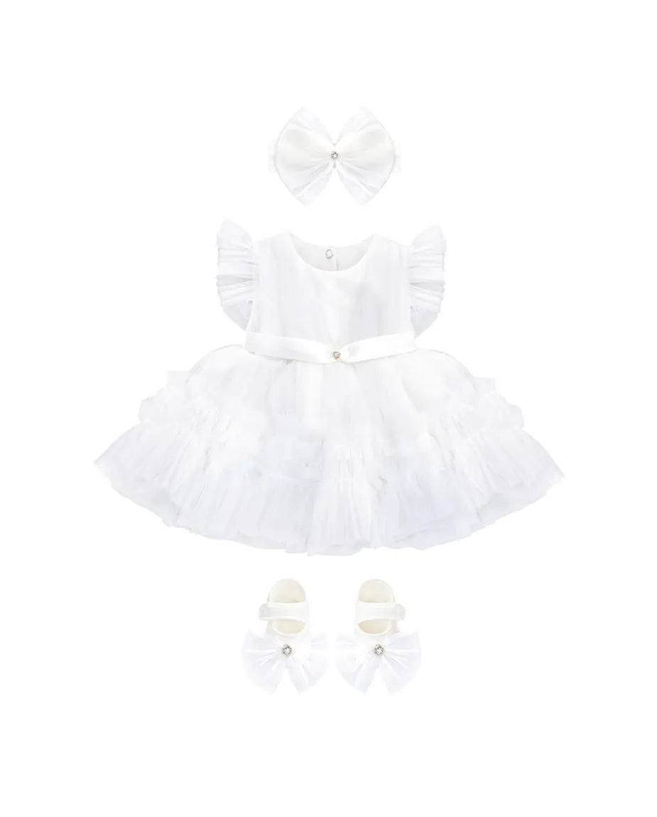 Baby 3-Piece Ruffle Tulle Dress Set