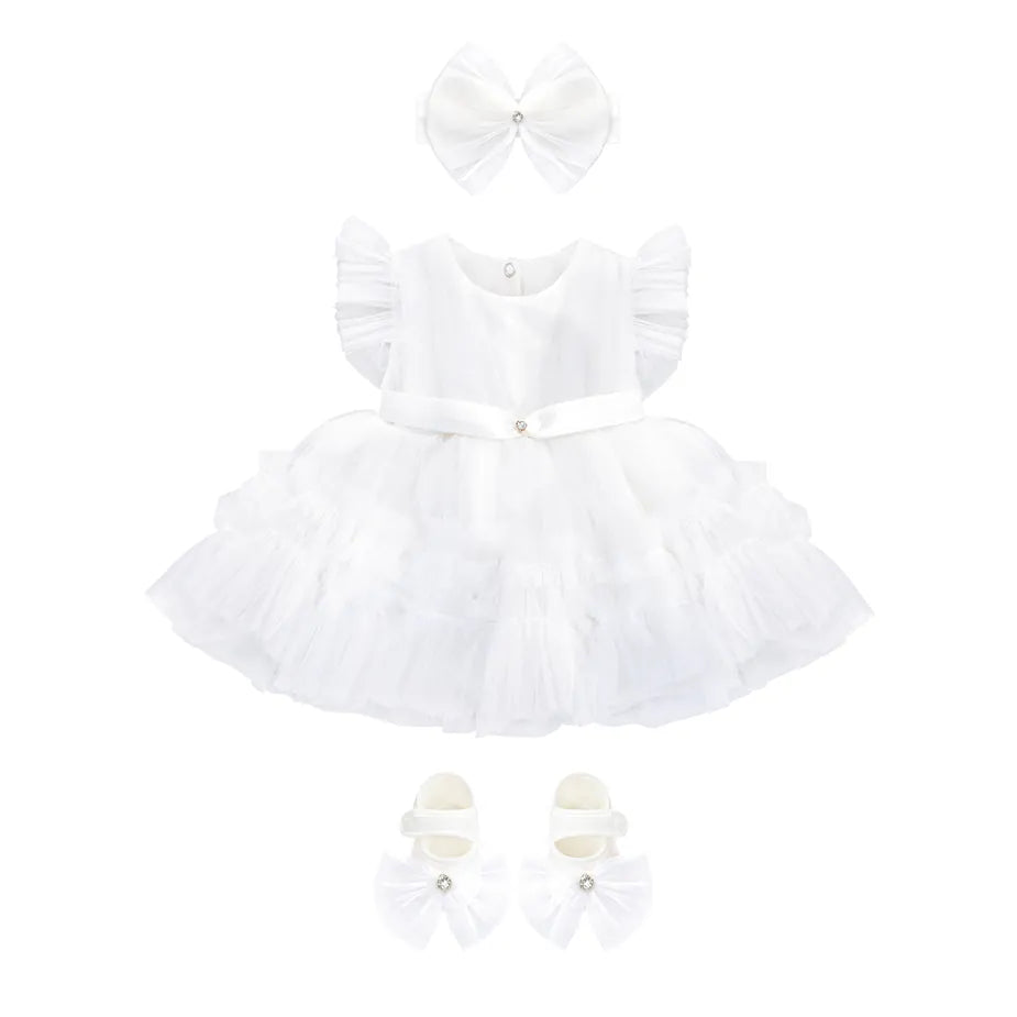 Baby 3-Piece Ruffle Tulle Dress Set