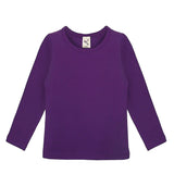 Little Girls Cotton Long Sleeve Basic Crewneck T-Shirt