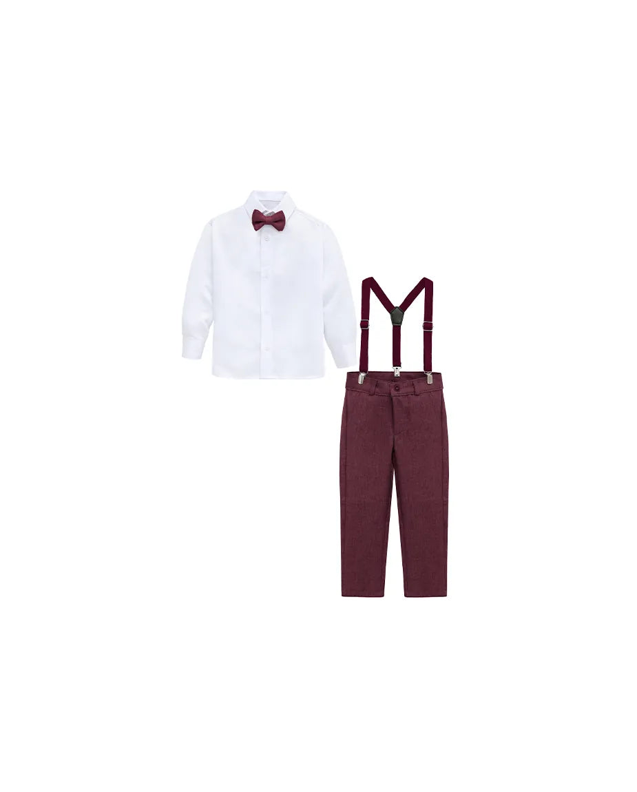 Boys Formal Slim Fit 4 Piece Pant Set