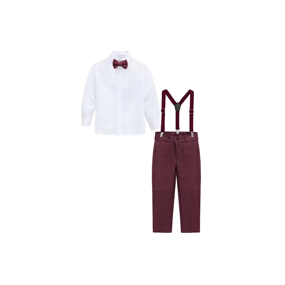 Boys Formal Slim Fit 4 Piece Pant Set