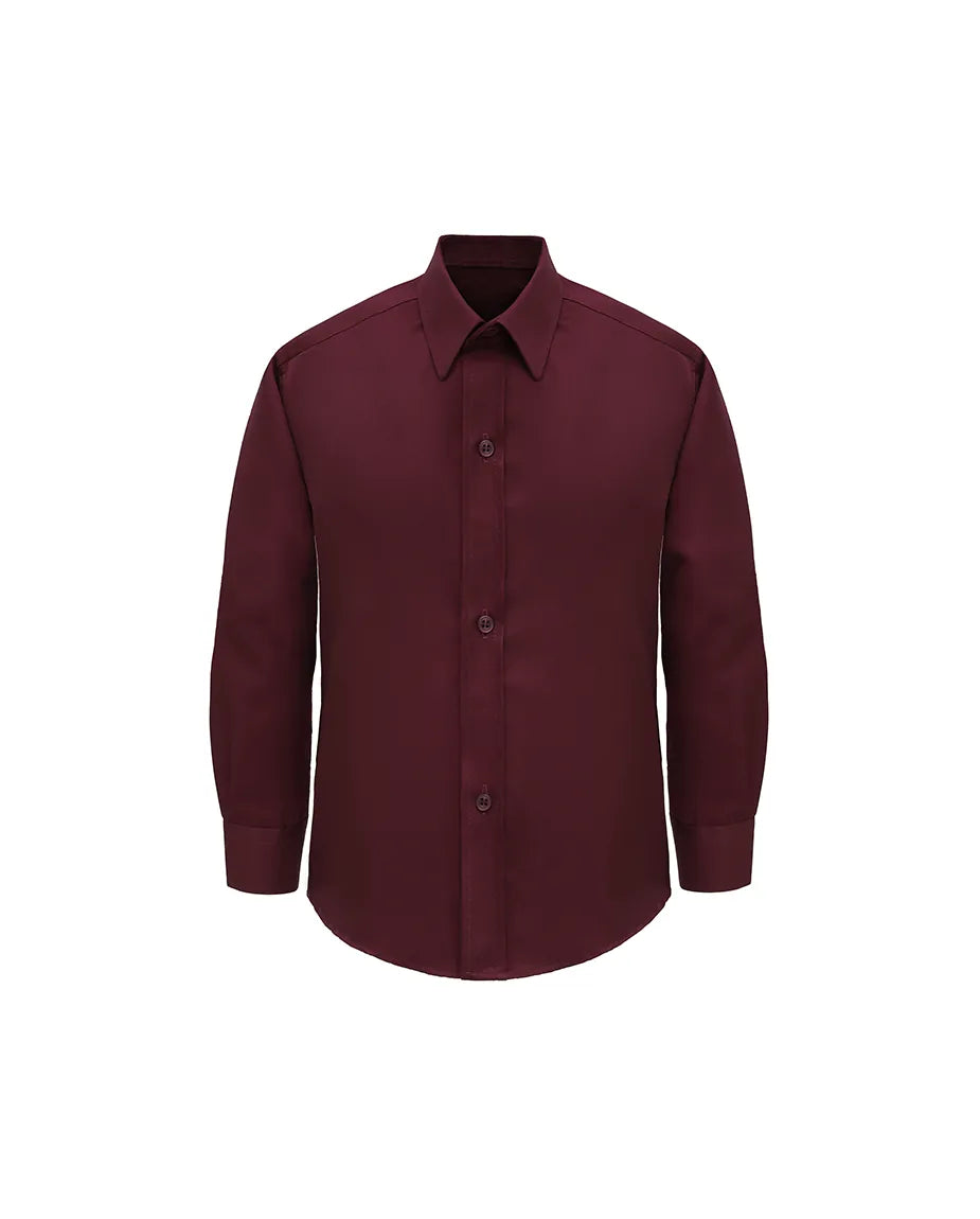 Boys' Button Down Shirt Solid Long Sleeve Dress Shirt