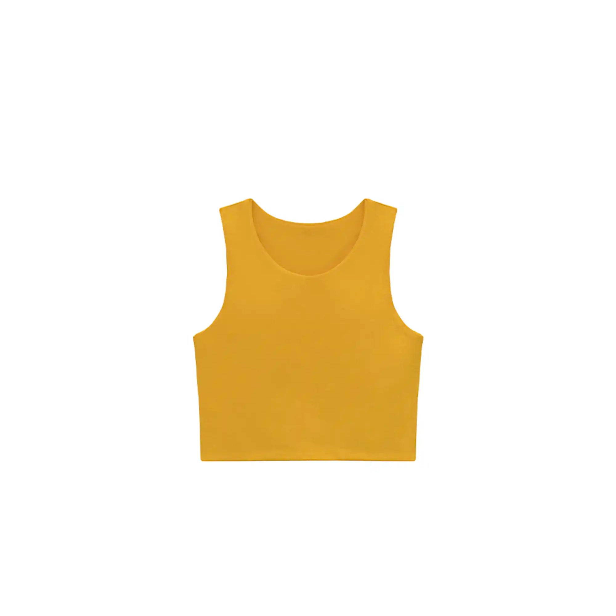 Girls' Double Lined Sleeveless Basic Crop Tank Top