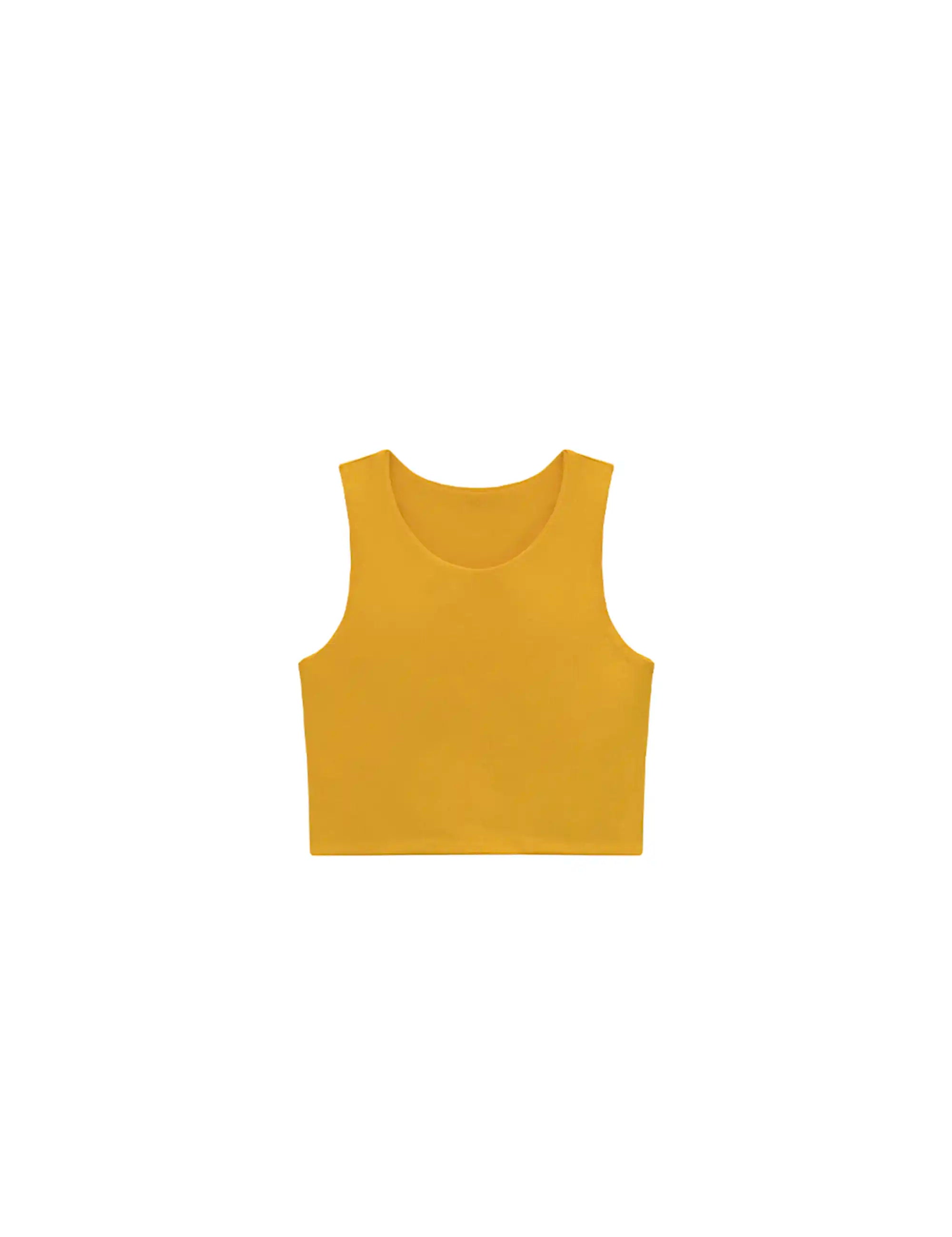Girls' Double Lined Sleeveless Basic Crop Tank Top