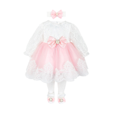 Newborn 6-Piece Lace & Tulle Detail Gown Set