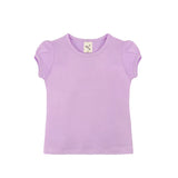 Baby Cotton Puff Sleeve Basic Crewneck T-Shirt