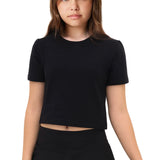 Girls Short Sleeve Crewneck Crop Top Tee
